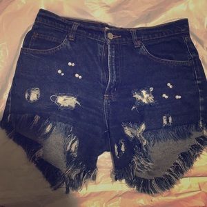 Distressed shorts